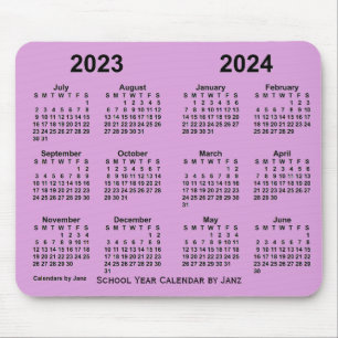 Alfombrilla De Ratón Calendario del año escolar 2023-2024 de Janz Plum