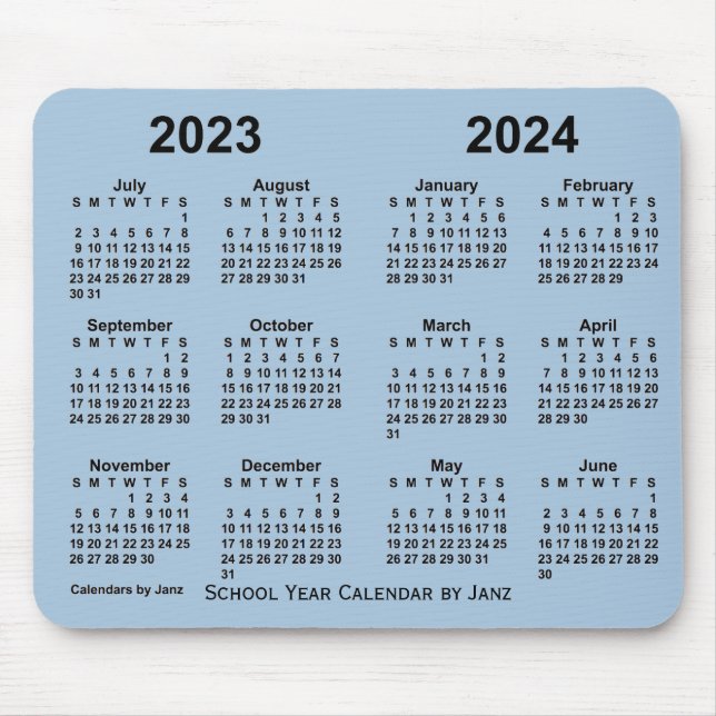 Alfombrilla De Ratón Calendario del año escolar 2023-2024 de Janz Steel (Frente)