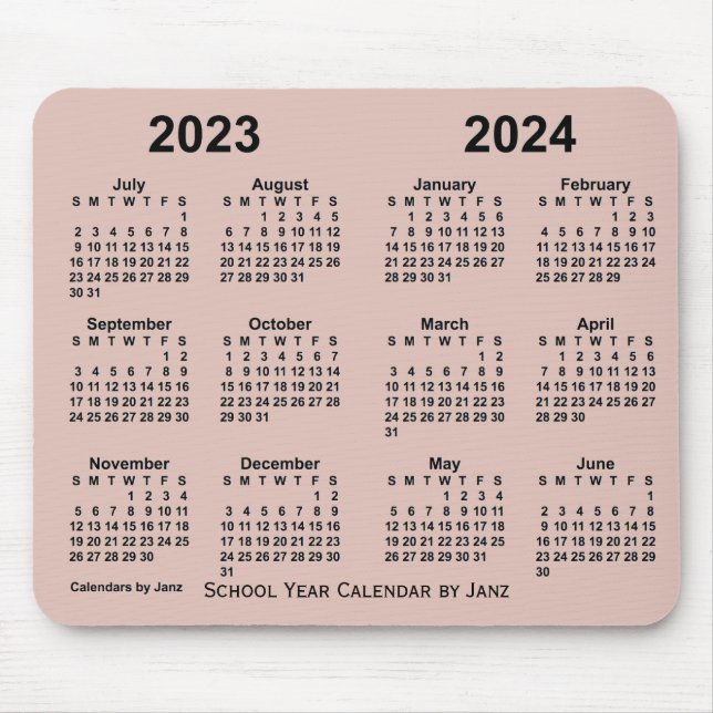 Alfombrilla De Ratón Calendario del año escolar 2023-2024 de Janz Thist (Frente)