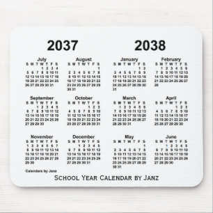 Alfombrilla De Ratón Calendario del año escolar blanco 2037-2038 de Jan