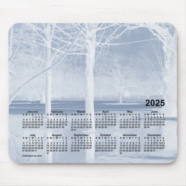 Alfombrilla De Ratón Calendario del entorno invernal 2025 de Janz Mouse (Frente)