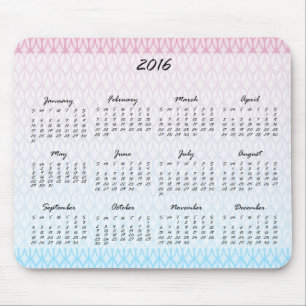 Alfombrilla De Ratón Calendario del patrón de Oval de gradiente 2016