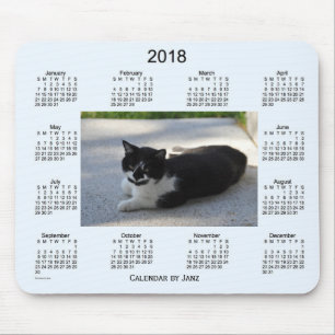 Alfombrilla De Ratón Calendario descarado del gato 2018 por Janz