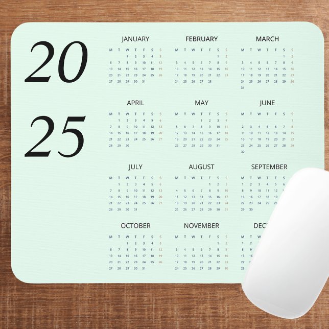 Alfombrilla De Ratón Calendario elegante del personalizado Pastel Mint  (Subido por el creador)