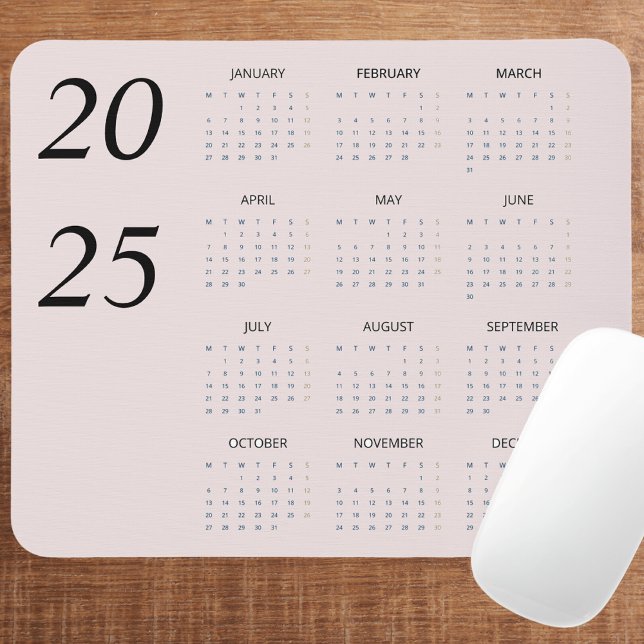 Alfombrilla De Ratón Calendario elegante del personalizado Pastel Pink  (Subido por el creador)
