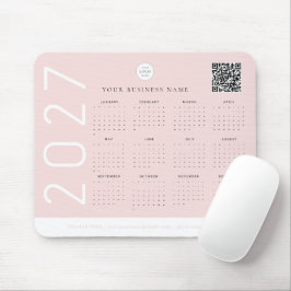 Alfombrilla De Ratón Calendario Empresarial Blush Pink 2027 Logo