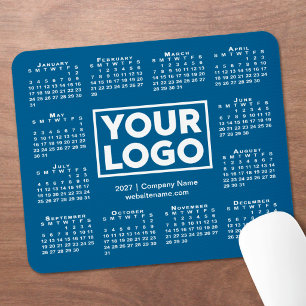 Alfombrilla De Ratón Calendario empresarial logo azul moderno 2027