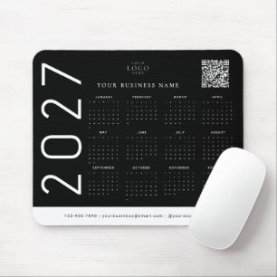 Alfombrilla De Ratón Calendario empresarial logotipo corporativo negro