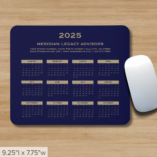Alfombrilla De Ratón Calendario empresarial simple 2025