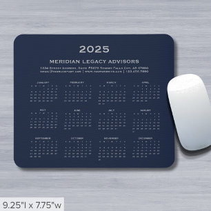 Alfombrilla De Ratón Calendario empresarial simple 2025