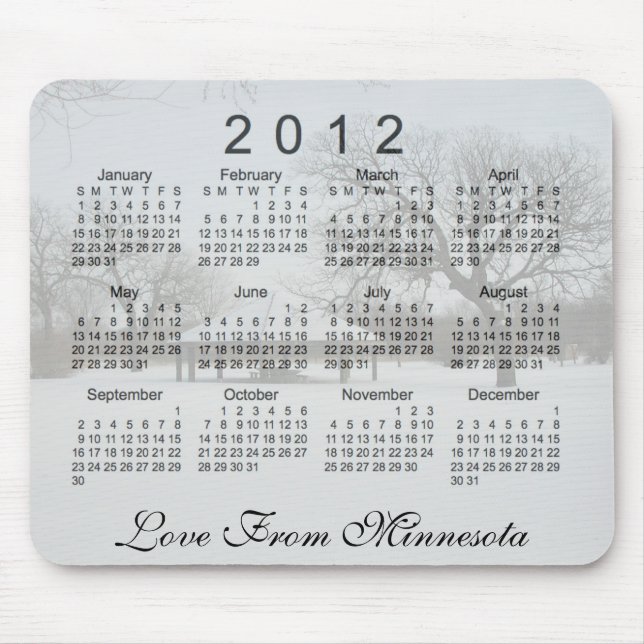 Alfombrilla De Ratón Calendario Escénico 2012 (Frente)