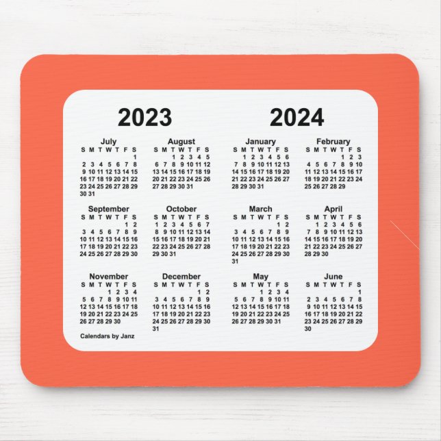 Alfombrilla De Ratón Calendario escolar 2023-2024 de Janz Tomato Red (Frente)