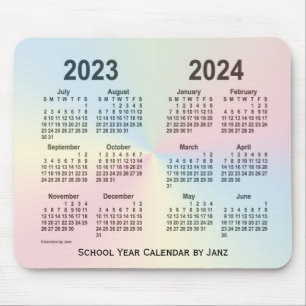 Alfombrilla De Ratón Calendario escolar Rainbow Cloud 2023-2024, de Jan