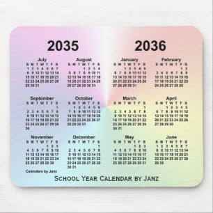 Alfombrilla De Ratón Calendario escolar Rainbow Cloud 2035-2036 de Janz