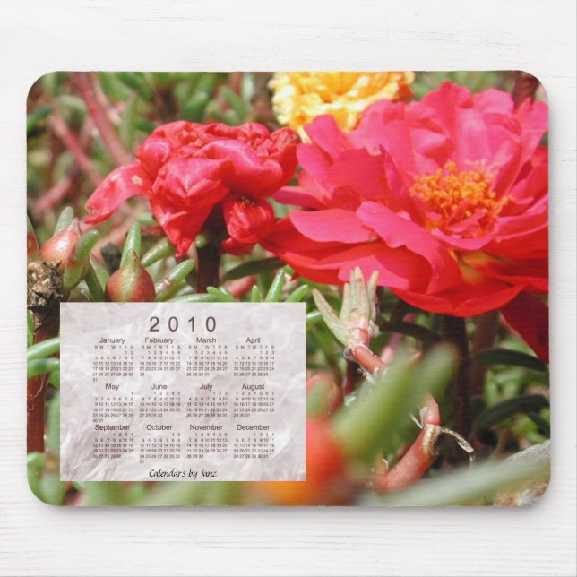 Alfombrilla De Ratón Calendario floral 2010 (Frente)