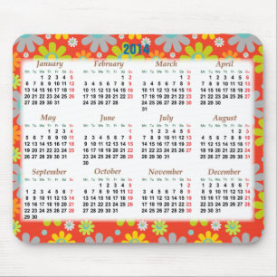 Alfombrilla De Ratón Calendario floral 2014 por el Año Nuevo