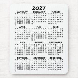 Alfombrilla De Ratón Calendario - fondo blanco - Vertical