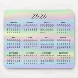 Alfombrilla De Ratón Calendario Holográfico Pastel Rainbow 2026