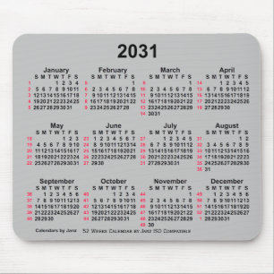 Alfombrilla De Ratón Calendario ISO 2031 Plata 52 semanas de Janz
