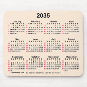 Alfombrilla De Ratón Calendario ISO de 52 semanas de la época blanca de