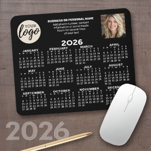 Alfombrilla De Ratón Calendario - logotipo, foto, contacto comercial - 