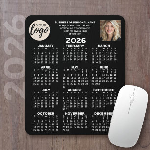 Alfombrilla De Ratón Calendario - logotipo, foto, contacto comercial - 