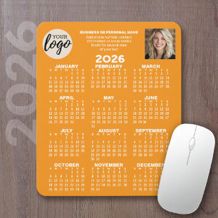Alfombrilla De Ratón Calendario - logotipo, foto, contacto comercial - 