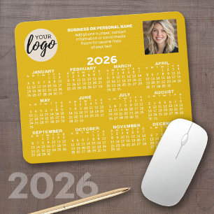 Alfombrilla De Ratón Calendario - logotipo, foto, mostaza de contacto c