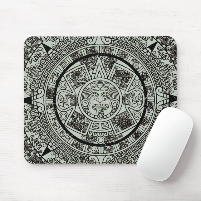Alfombrilla De Ratón Calendario maya 1 azteca mexicano de soles aztecos (Con ratón)