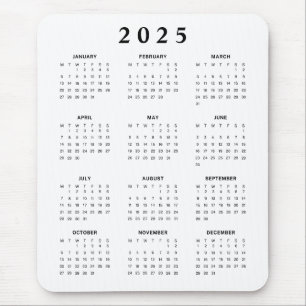 Alfombrilla De Ratón Calendario Mensual de 2025