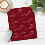 Alfombrilla De Ratón Calendario Minimalista de Maroon de Borgoña 2025<br><div class="desc">🌟 Esto es para 2025 🌟 2025 Modern Simple Burgundy Maroon y White Calendar Mouse Pad con un calendario sencillo y minimalista de un año a la vista. Los colores son todos personalizables. Póngase en contacto con nosotros en cedarandstring@gmail.com si necesita ayuda con el diseño o productos de coincidencia.</div>