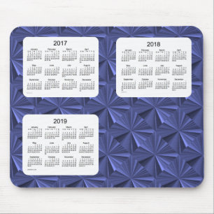 Alfombrilla De Ratón Calendario Mousepad de 3 del año 2017-2019