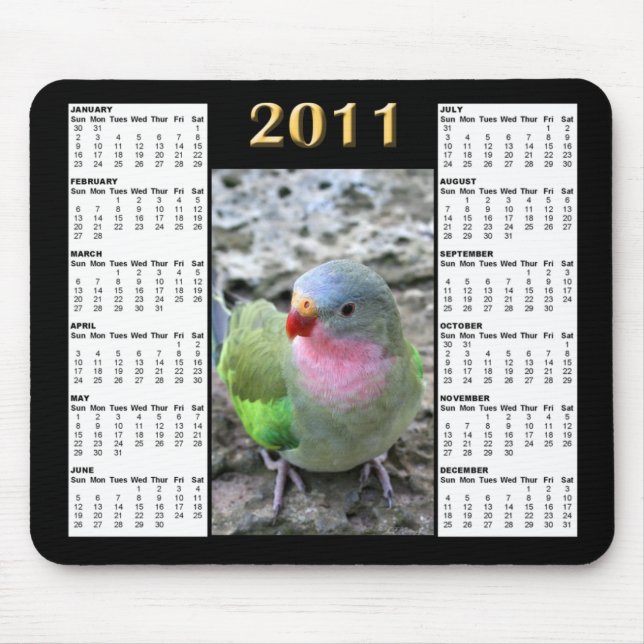 Alfombrilla De Ratón Calendario Mousepad de princesa Parrot 2011 (Frente)