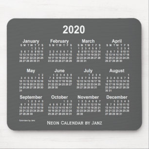 Alfombrilla De Ratón Calendario neón 2020, por Janz