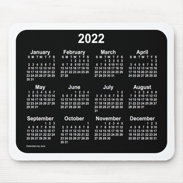 Alfombrilla De Ratón Calendario Neon Blanco 2022 de Janz Two Tone (Frente)