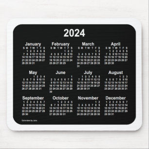 Alfombrilla De Ratón Calendario Neon Blanco 2024 de Janz Two Tone