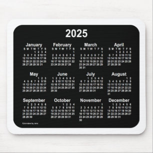 Alfombrilla De Ratón Calendario Neon Blanco 2025 de Janz Two Tone