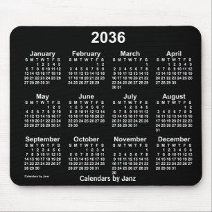 Alfombrilla De Ratón Calendario Neon Blanco 2036 de Janz Mouse Pad