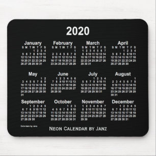 Alfombrilla De Ratón Calendario Neon de 2020, de Janz