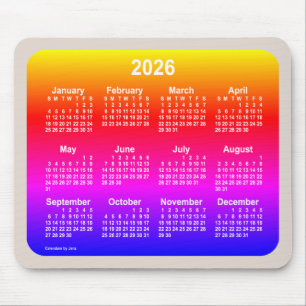 Alfombrilla De Ratón Calendario Neon Rainbow 2026 de Janz Two Tone