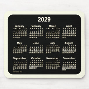 Alfombrilla De Ratón Calendario Neon Sepia 2029 por Janz Two Tone