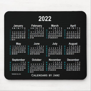 Alfombrilla De Ratón Calendario Neon White de 52 semanas 2022 de Janz