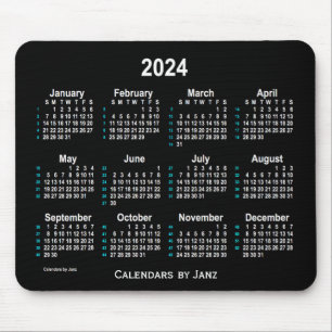 Alfombrilla De Ratón Calendario Neon White de 52 semanas 2024 de Janz
