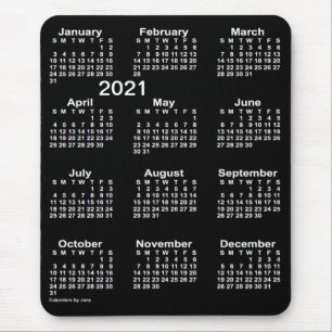 Alfombrilla De Ratón Calendario Neon White de impresión grande 2021, de