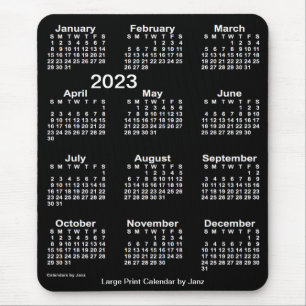 Alfombrilla De Ratón Calendario Neon White de impresión grande 2023, de
