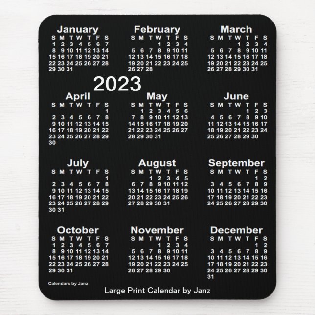 Alfombrilla De Ratón Calendario Neon White de impresión grande 2023, de (Frente)