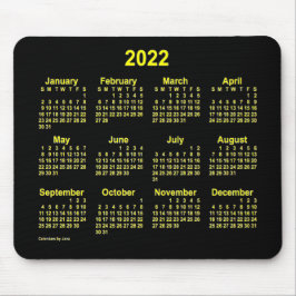 Alfombrilla De Ratón Calendario Neon Yellow 2022, de Janz