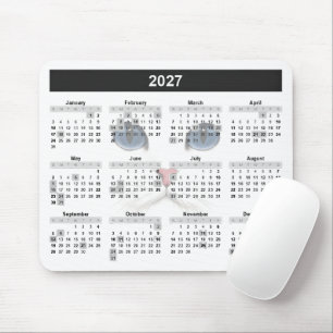 Alfombrilla De Ratón Calendario Persa Blanco 2027