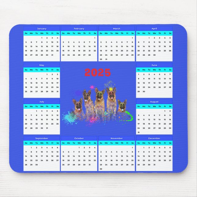 Alfombrilla De Ratón Calendario personalizable de cachorros de labrador (Frente)