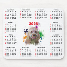 Alfombrilla De Ratón Calendario personalizable de perro Cavapoo lindo